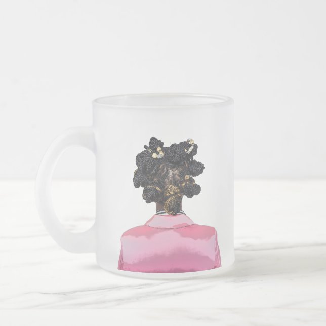 Caneca De Café Vidro Jateado Bantu Knots Mug (Esquerda)