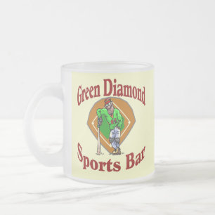 Caneca De Café Vidro Jateado Bar Verde Diamon Sports