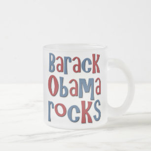 Caneca De Café Vidro Jateado Barack Obama balança camisetas e presentes