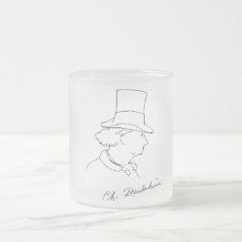 Caneca De Café Vidro Jateado Baudelaire no chapéu alto