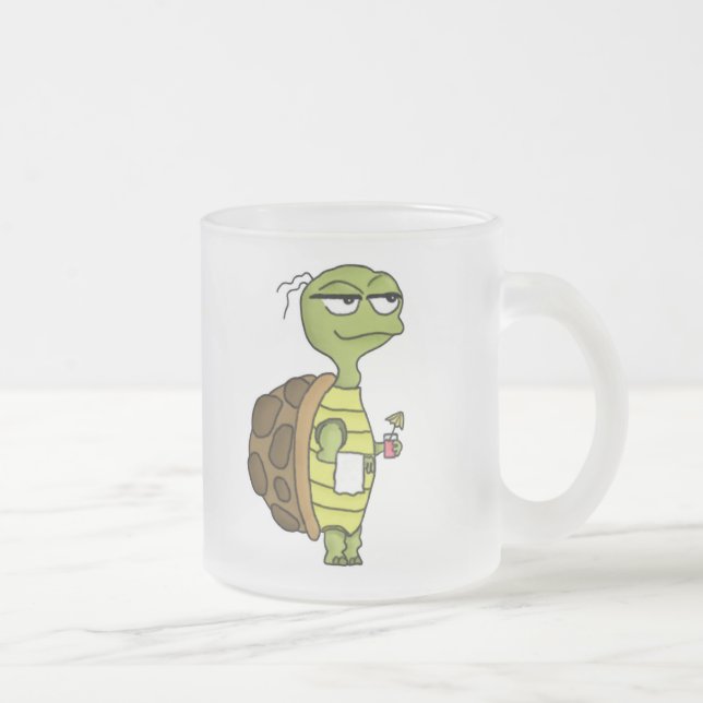 Caneca De Café Vidro Jateado Beach Tortoise (Direita)