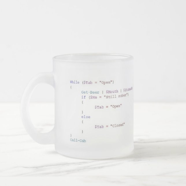 Caneca De Café Vidro Jateado Beber para o Powershell Scripter (Esquerda)