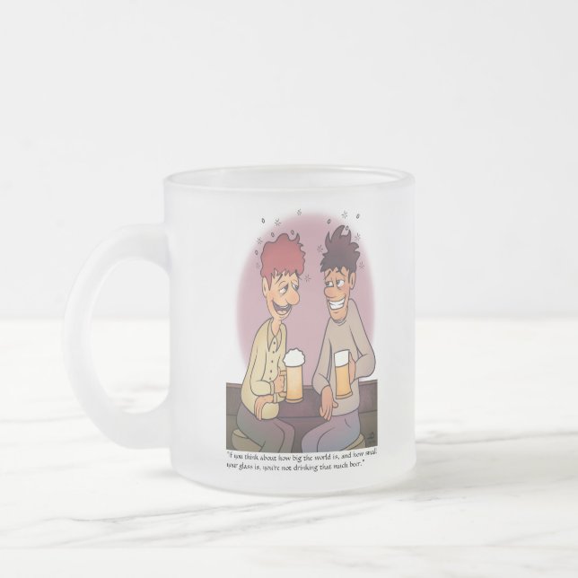 Caneca De Café Vidro Jateado Beer Buddies Fosco Glass (Esquerda)