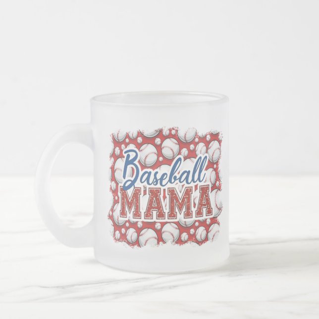 Caneca De Café Vidro Jateado Beisebol Mama Baseball Themed Fosco Mug (Esquerda)