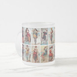 Caneca De Café Vidro Jateado Beldades do Surf de 1889
