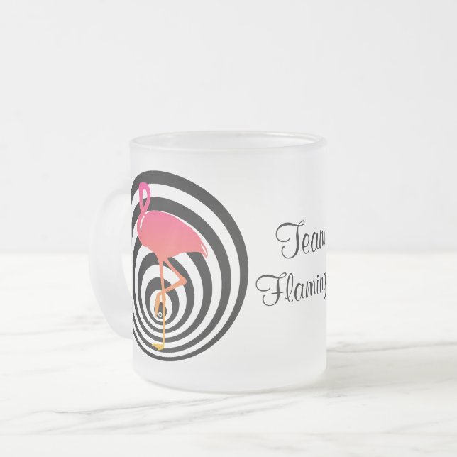 Caneca De Café Vidro Jateado Belo flamingo em círculos (Frente Esquerda)