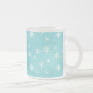 Caneca De Café Vidro Jateado Belo padrão de floco de neve