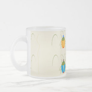 Caneca De Café Vidro Jateado Besouro em solo castanho