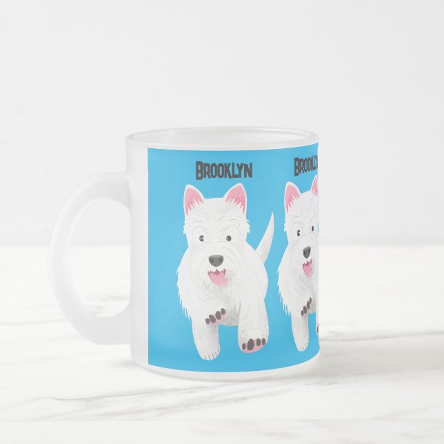 Caneca De Café Vidro Jateado Bicho branco-branco da rodovia oeste terrivel (Esquerda)