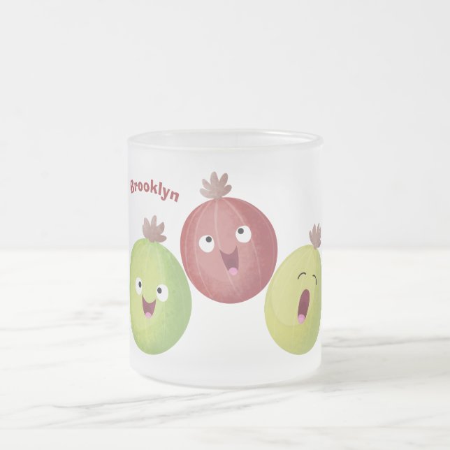 Caneca De Café Vidro Jateado Bicho de groselha canta (Centro)
