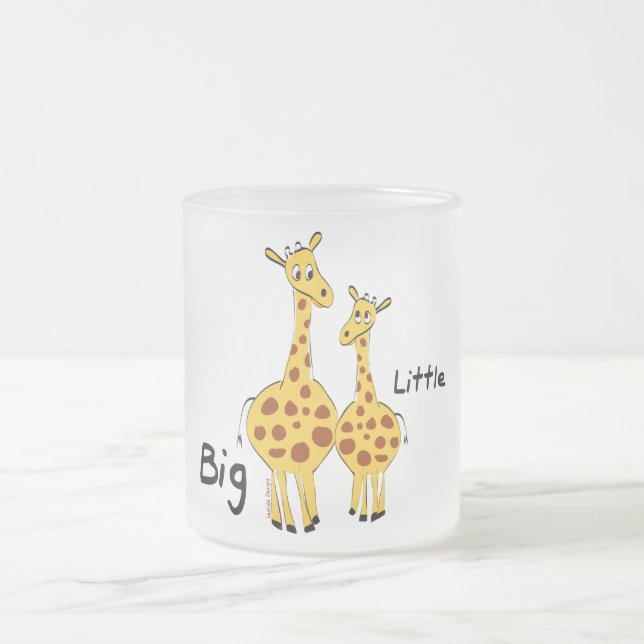 Caneca De Café Vidro Jateado Big Little Giraffe (Centro)