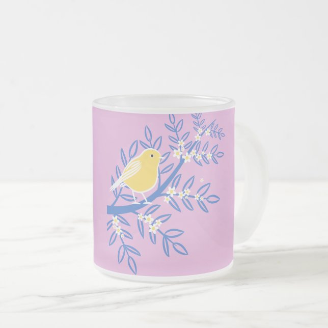 Caneca De Café Vidro Jateado Bird Art Mugs (Frente Esquerda)