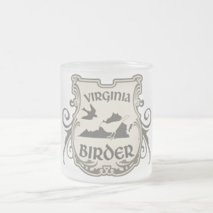 Caneca De Café Vidro Jateado Birder de Virgínia