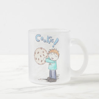 Caneca De Café Vidro Jateado "BISCOITO!" Caneca do vidro de fosco