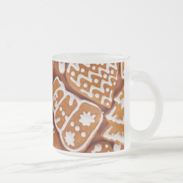Caneca De Café Vidro Jateado Biscoitos de pão de Natal (Direita)