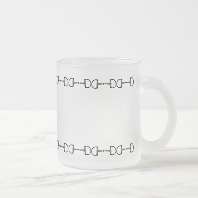 Caneca De Café Vidro Jateado Bits de cavalos equestres (Direita)
