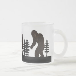 Caneca De Café Vidro Jateado Black Big Foot Sasquatch Yeti Swamp Ape Cryptid