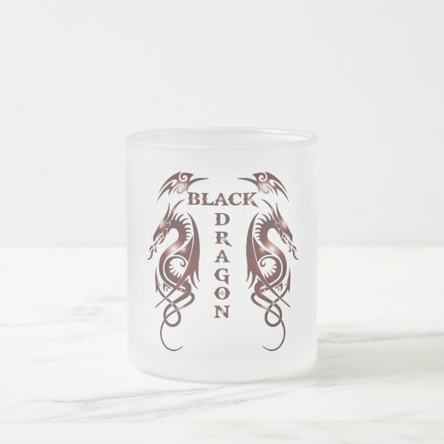 Caneca De Café Vidro Jateado Black Dragon Glass Mug (Centro)