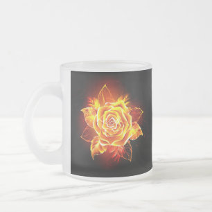 Caneca De Café Vidro Jateado Blooming Fire Rosa