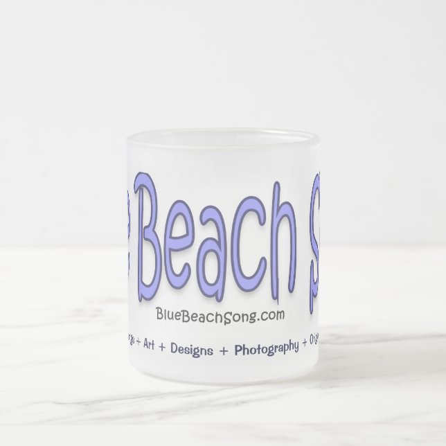 Caneca De Café Vidro Jateado Blue Beach Song™ Mug (Centro)