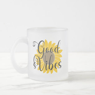 Caneca De Café Vidro Jateado Boas Víbias Girassol