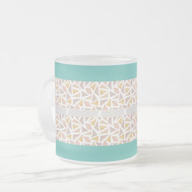 Caneca De Café Vidro Jateado Boho Pattern Design (Frente Esquerda)