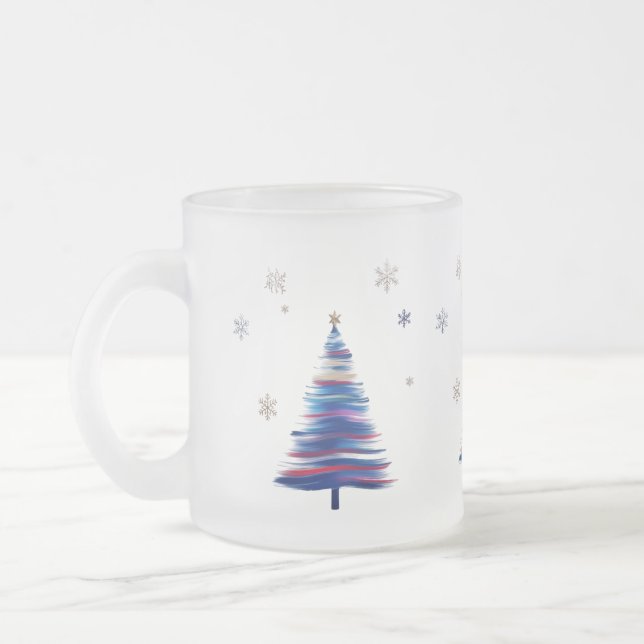 Caneca De Café Vidro Jateado Bold Abstract Brush Stroke Winter Tree (Esquerda)