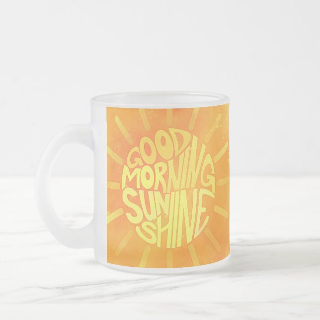 Caneca De Café Vidro Jateado Bom Dia, Sunshine! (Esquerda)