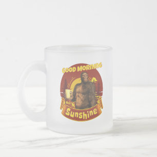 Caneca De Café Vidro Jateado Bom Dia Sunshine Bigfoot Café Humor Arte