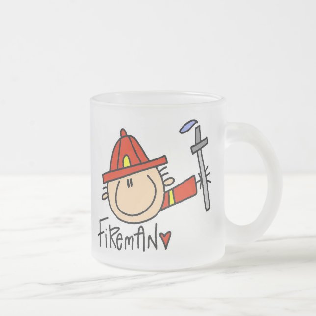 Caneca De Café Vidro Jateado  Bombeiro (Direita)