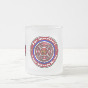Caneca De Café Vidro Jateado Bombeiros comemorativos especialmente concebidos