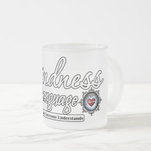 Caneca De Café Vidro Jateado Bondade É A Língua