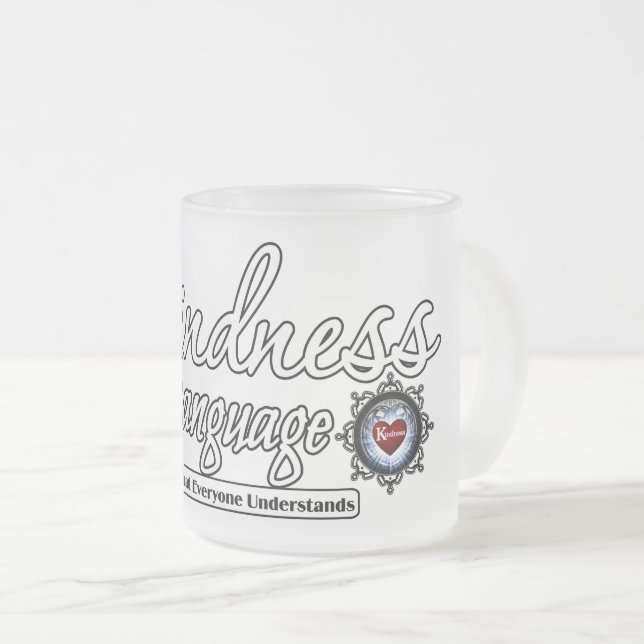 Caneca De Café Vidro Jateado Bondade É A Língua (Frente Esquerda)