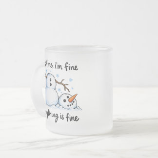 Caneca De Café Vidro Jateado Boneco de Neve Derretido Engraçado Humor de Invern