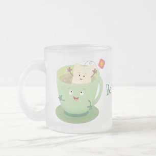 Caneca De Café Vidro Jateado Bonita taça de cartoon humorista