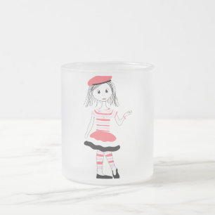 Caneca De Café Vidro Jateado Bonito Miss Fashionista