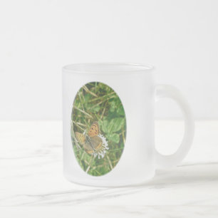 Caneca De Café Vidro Jateado Borboleta de cobre americana