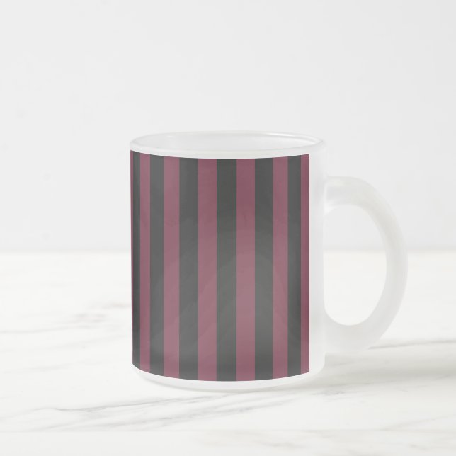 Caneca De Café Vidro Jateado Borgonha e listras pretas (Direita)