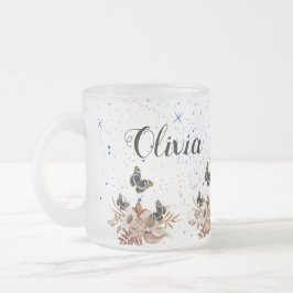 Caneca De Café Vidro Jateado Bouquet floral blooming garden