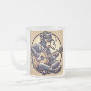 Caneca De Café Vidro Jateado Box Monkey Mug