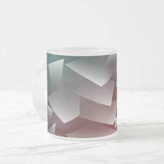 Caneca De Café Vidro Jateado branco quebrado com burgundy teal