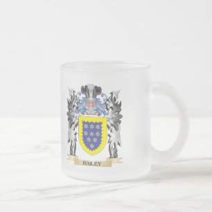 Caneca De Café Vidro Jateado Brasão de Bailey - crista da família