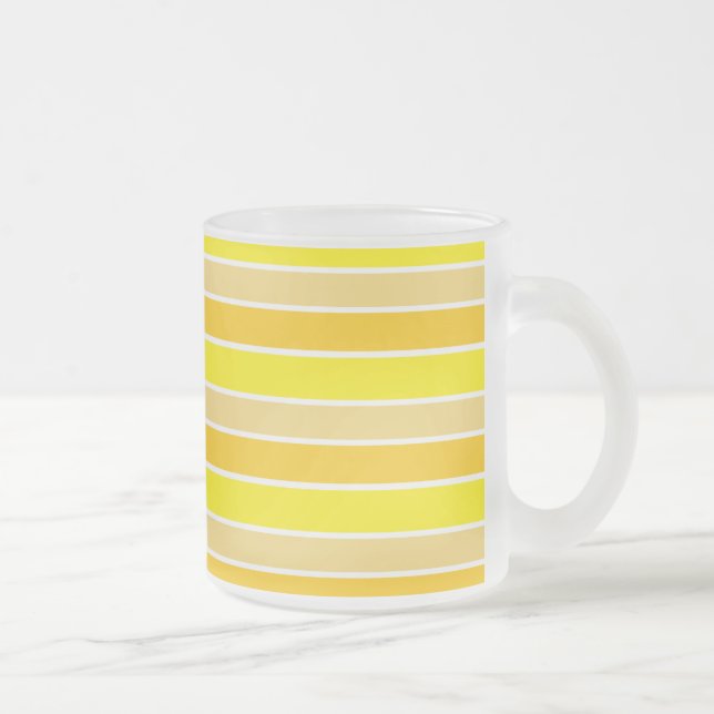 Caneca De Café Vidro Jateado Bright Yellow Horizontal Striped (Direita)