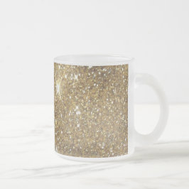 Caneca De Café Vidro Jateado Brilho Dourado luxuoso - imagem impressa