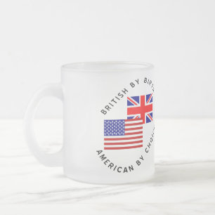 Caneca De Café Vidro Jateado Britânico por Nascimento Americano por Escolha