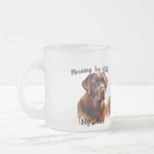 Caneca De Café Vidro Jateado BROWN Labrador de chocolate