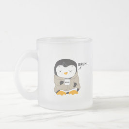 Caneca De Café Vidro Jateado Bruh Penguin - Tipsy