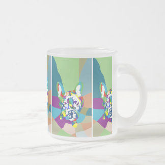 Caneca De Café Vidro Jateado Buldogue francês sentado