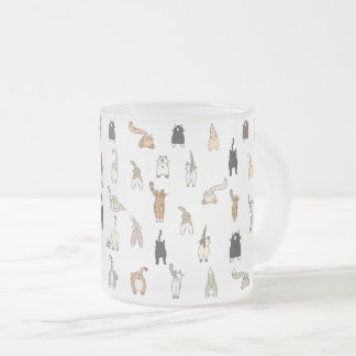 Caneca De Café Vidro Jateado Bumbuns De Gato, Senhora De Gato Louca, Bumbuns De