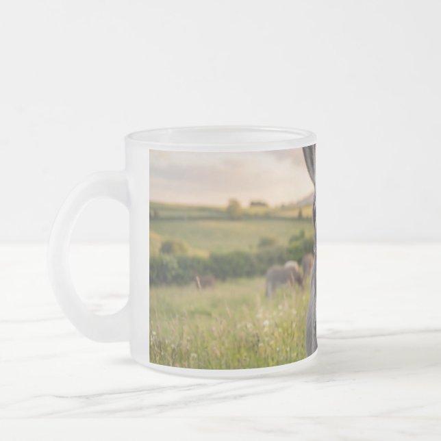 Caneca De Café Vidro Jateado Burro Feliz da Manhã (Esquerda)